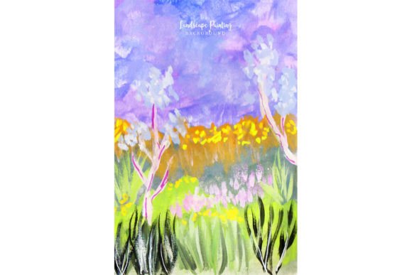 Abstract Watercolor Painting with Flower Backgrounds