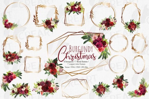 Burgundy Floral Copper Frames: Print Templates Review