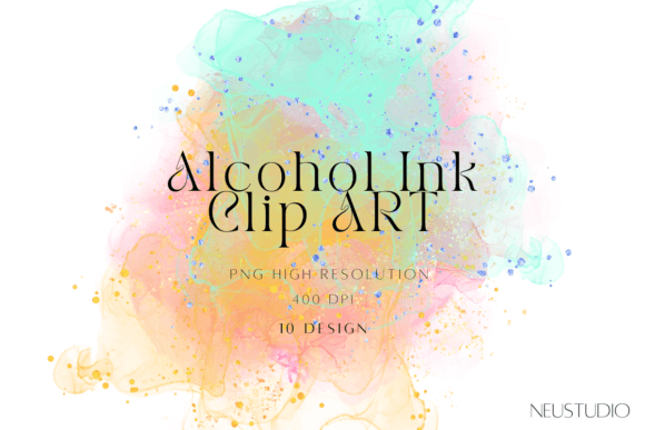 Colorful Alcohol Ink PNG Clip Art for Decorative Elements That Pop
