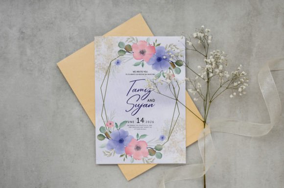 Elegant Watercolour Wedding Invitation for Crafty Content Creators