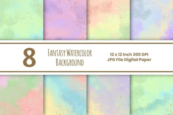 Fantasy Watercolor Backgrounds for Real Design Projects