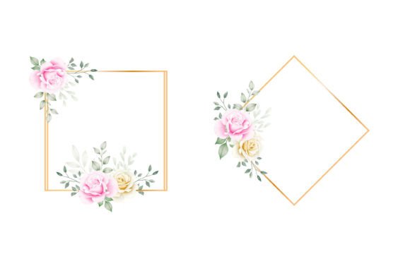 Floral Borders Watercolor: Print Templates for Local Brands