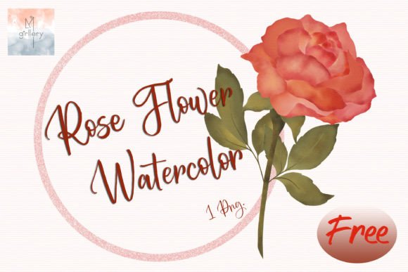 Rose Flower Watercolor Clipart for Crafts Branding
