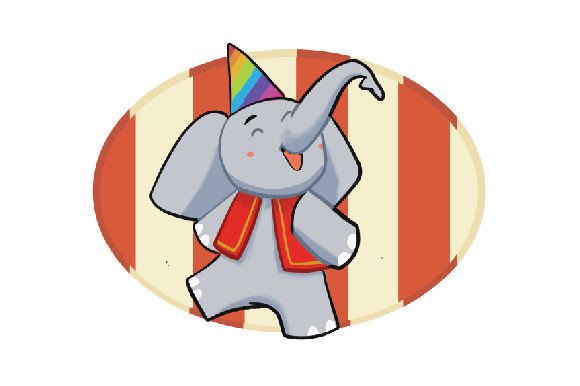 The Dancing Little Elephant Watercolor for Fairy Tales Crafts