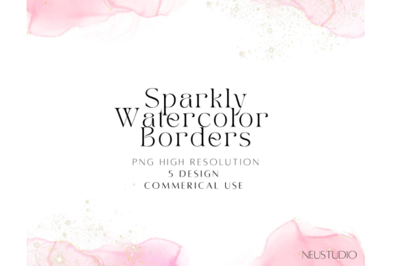 Watercolor Alcohol Ink Border Clipart: A Decorative Element for Creative Blog Design