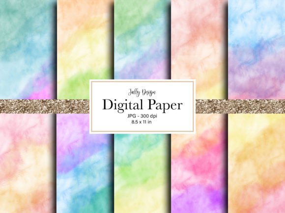 Watercolor Digital Paper 8.5 X 11 Inches Backgrounds