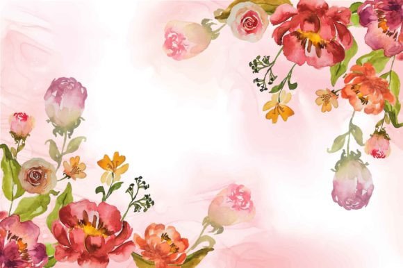 Watercolor Flower Background Template for Brand Backgrounds