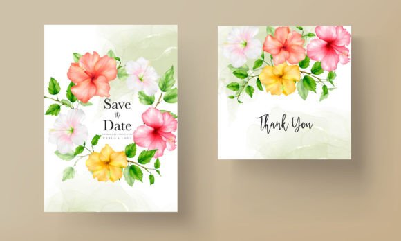 Watercolor Hibiscus Flower Invitation Ca Print Templates Review