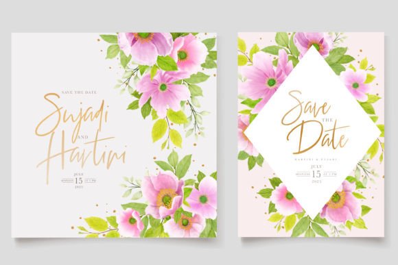 Watercolor PEONY Wedding Card Set: A Print Templates Gem for Romantic Editorial Design