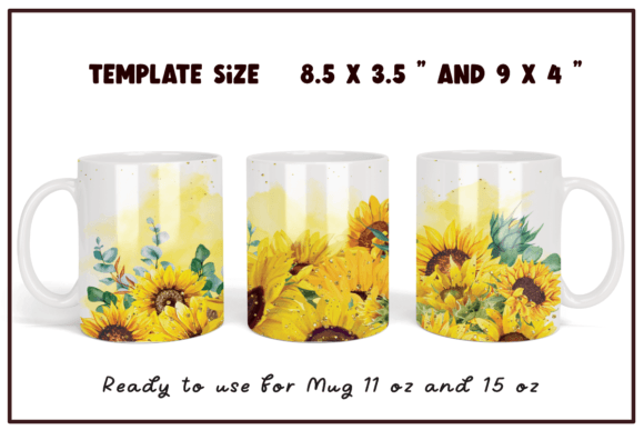 Watercolor Sunflowers Coffee Mug for Crafts Content
