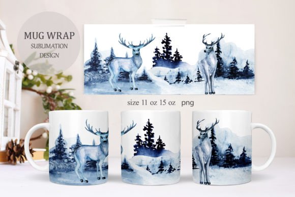 Winter Mug Wraps Sublimation for Crafts Branding